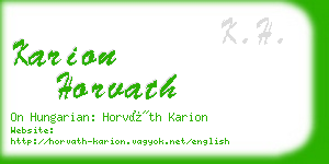 karion horvath business card
